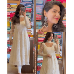 White Pari Gorgeous Anarkali Suit